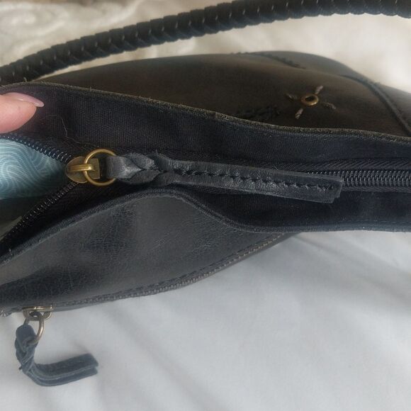 The Sak Indio SmokyBlack Leather Hobo Shoulder Bag - Picture 7 of 16